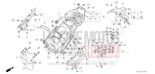 KOTFLUEGEL, HINTEN (CRF1100A2/A4/AL2/D2/D4/DL2/DL4) CRF1100D2P de 2023